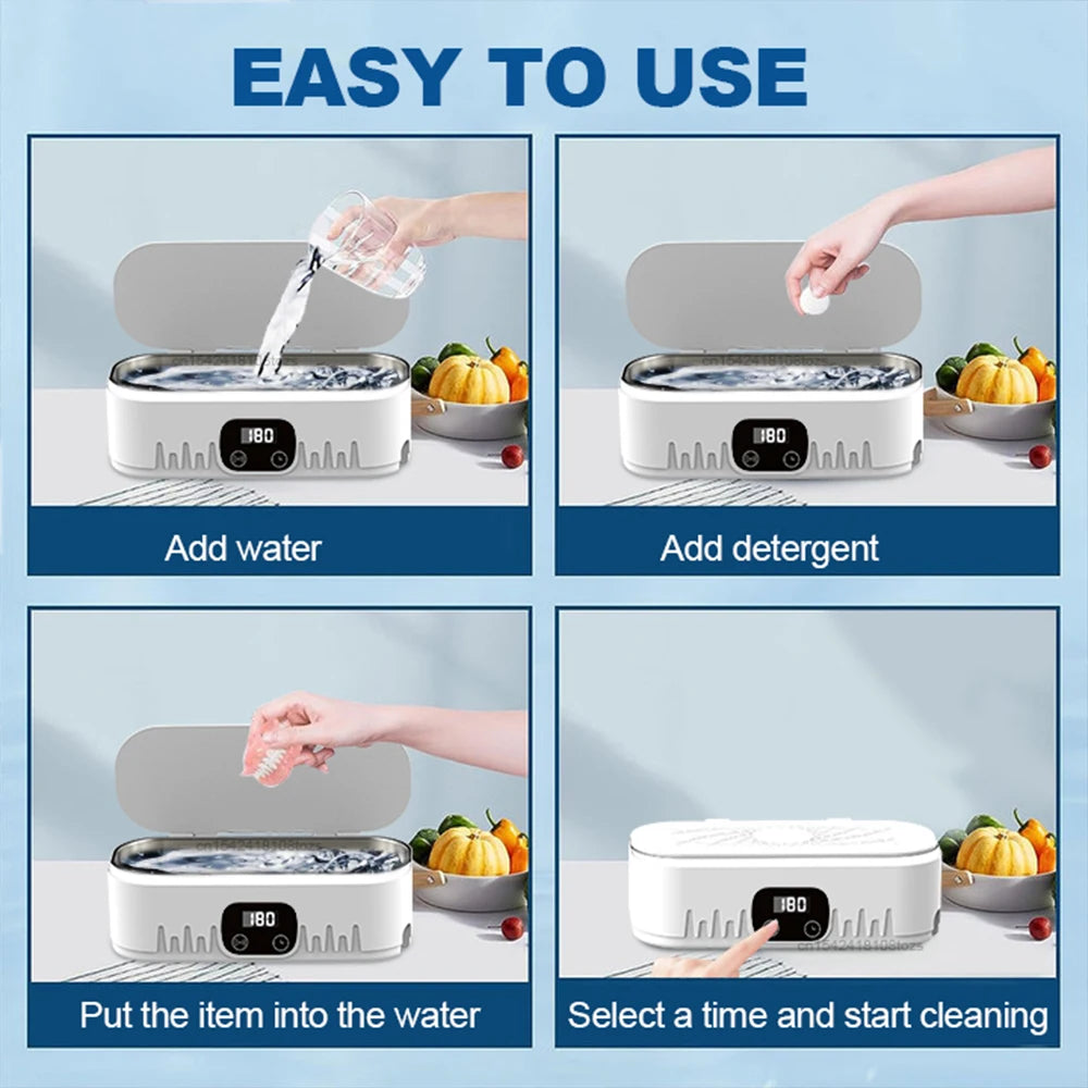 Ultrasonic Glasses Cleaner 47kHz High Frequency Vibration Ultrasonic Cleaner for Jewelry Watches Ultrasonic Washing Machine