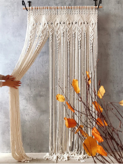 Hand-woven  Macramé Cotton Door Cover, Curtain or Tapestry