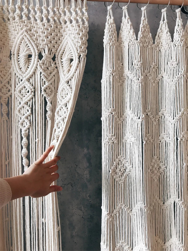 Hand-woven  Macramé Cotton Door Cover, Curtain or Tapestry