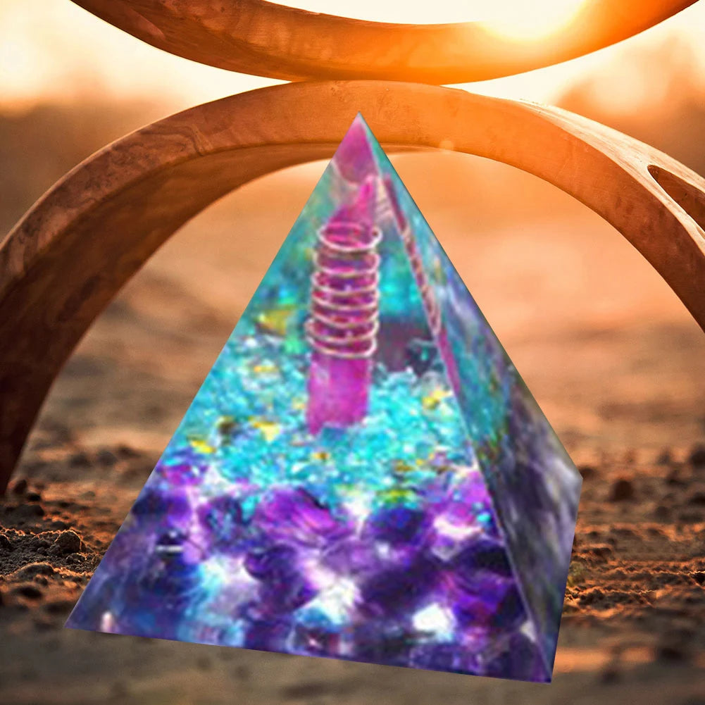 Natural Stone Orgonite Gem Pyramid Crystals