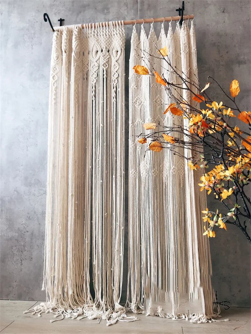 Hand-woven  Macramé Cotton Door Cover, Curtain or Tapestry