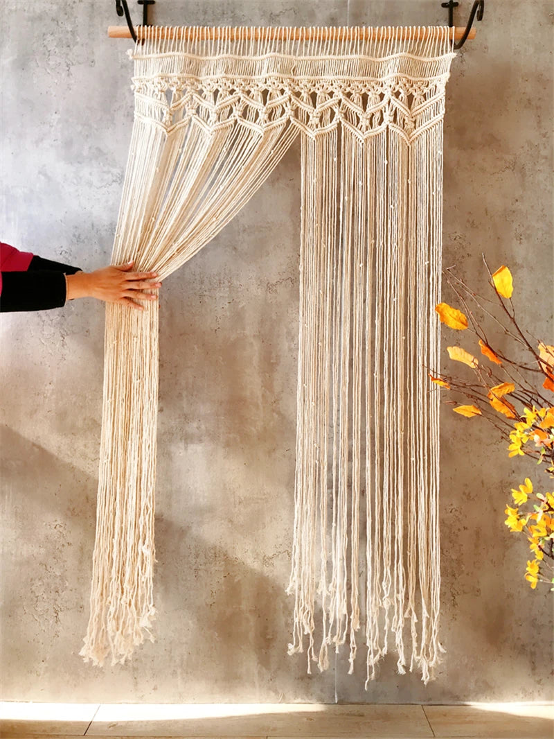 Hand-woven  Macramé Cotton Door Cover, Curtain or Tapestry