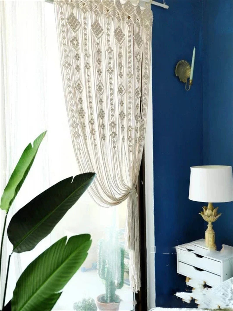 Hand-woven  Macramé Cotton Door Cover, Curtain or Tapestry