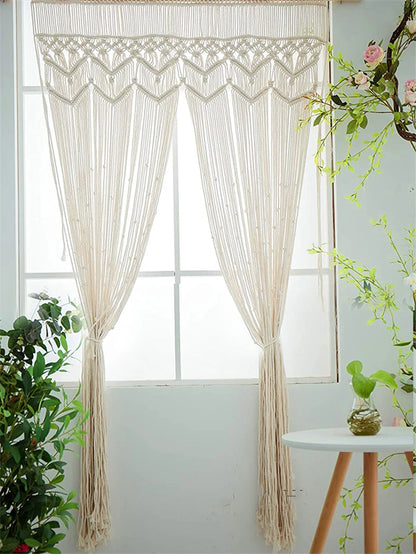 Hand-woven  Macramé Cotton Door Cover, Curtain or Tapestry