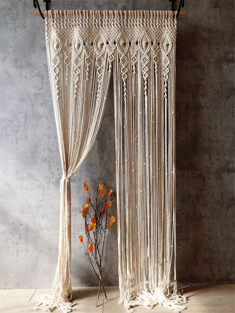 Hand-woven  Macramé Cotton Door Cover, Curtain or Tapestry