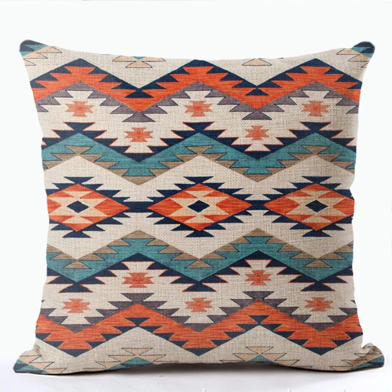 Bohemian Patterns Linen Cushion Pillow Cases - Multicolors