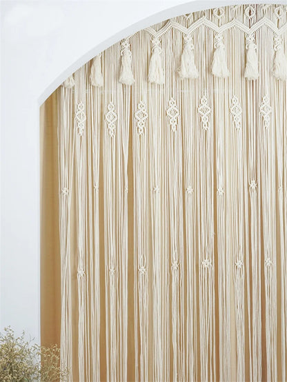 Hand-woven  Macramé Cotton Door Cover, Curtain or Tapestry