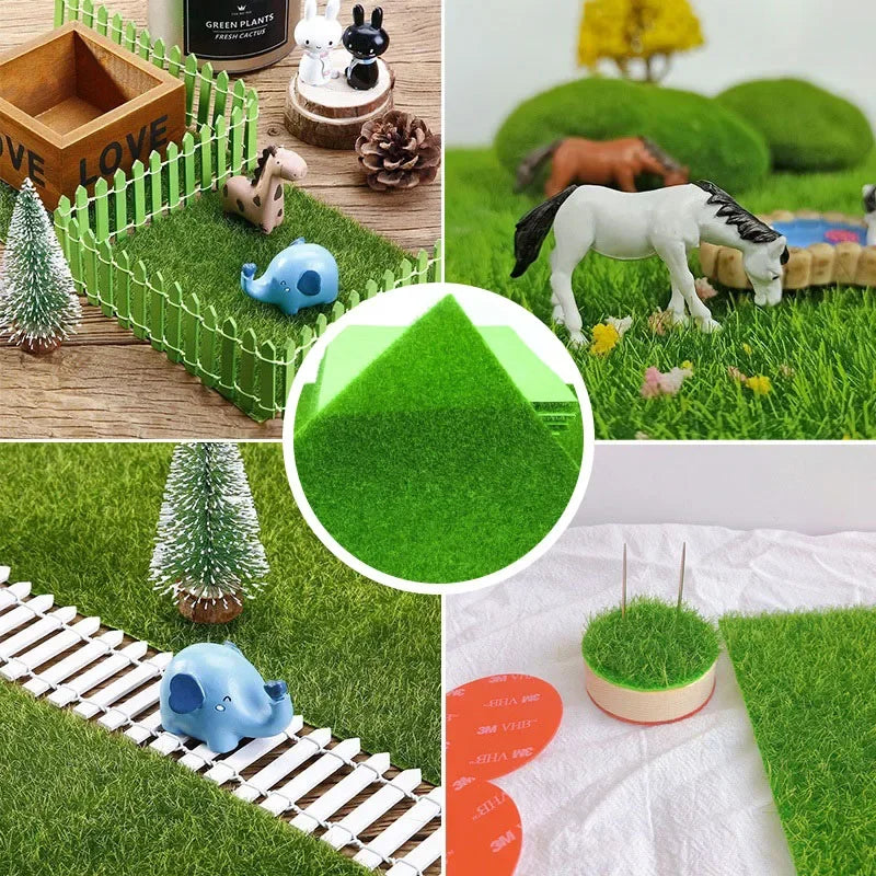 Mini Artificial Moss Turf Lawn Wall Green Plants DIY Simulation Grass Board Garden Micro Landscape Decor Moss Dollhouse 30*30cm