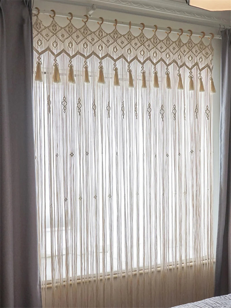 Hand-woven  Macramé Cotton Door Cover, Curtain or Tapestry