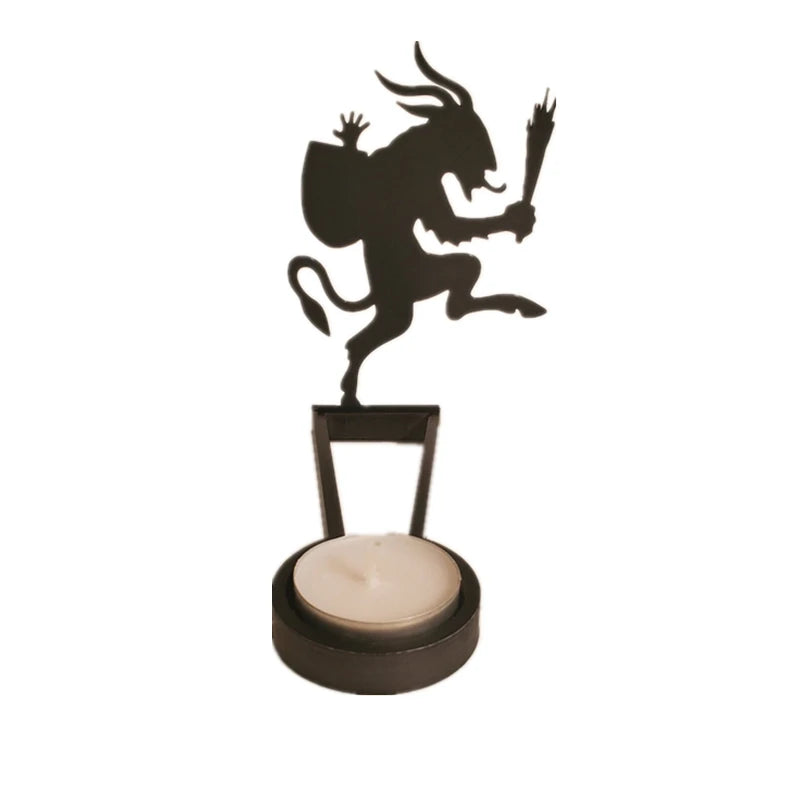 Krampus Shadow Caster Novelty terror Candle Holder Shadow Projectors  Indoor Halloween Decoration