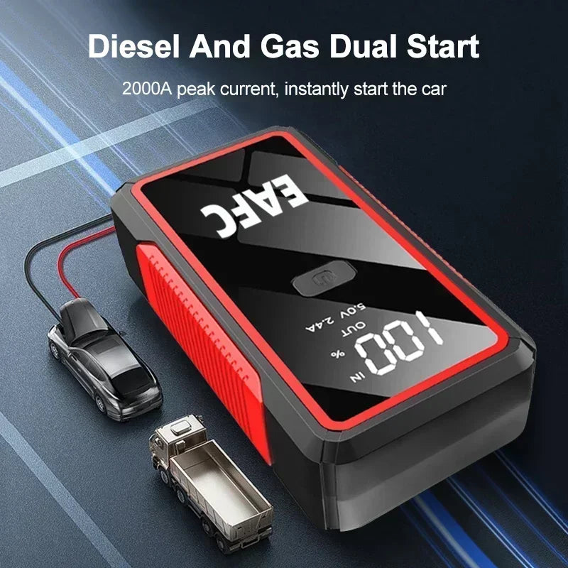 EAFC 600A and 2000A Jump Starter, Power Bank and Portable Charger. Starting Device For 6.0L/4.0L Emergency Car Battery Jump Starter