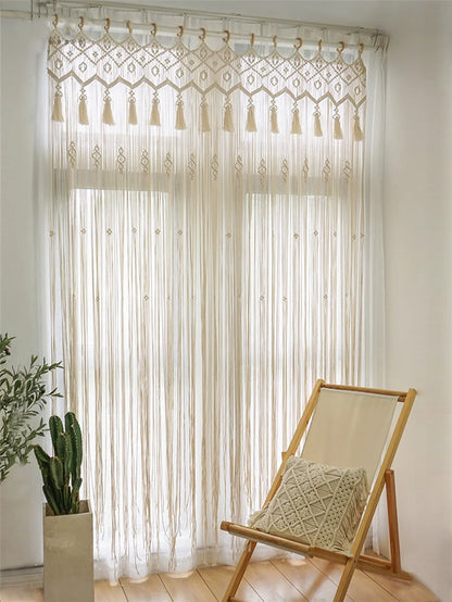 Hand-woven  Macramé Cotton Door Cover, Curtain or Tapestry