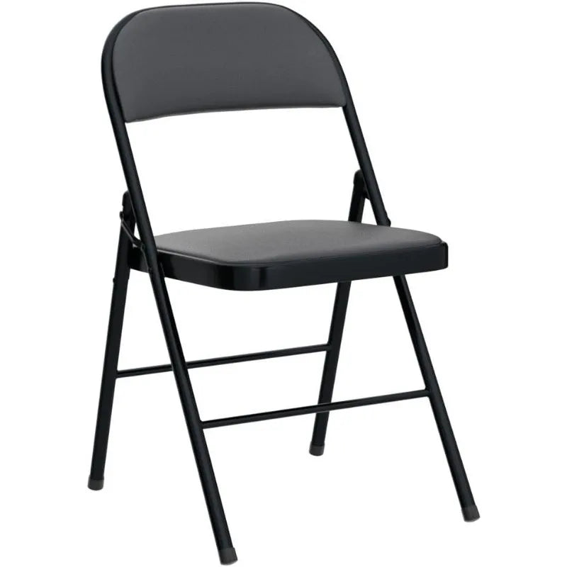 Folding Chairs with Padded Seats for Outdoor & Indoor, Portable Stackable Commercial Seat with Steel Frame