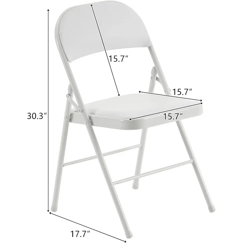 Folding Chairs with Padded Seats for Outdoor & Indoor, Portable Stackable Commercial Seat with Steel Frame