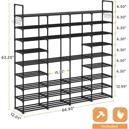 Large Shoe Rack Organizer with 9 Tiers