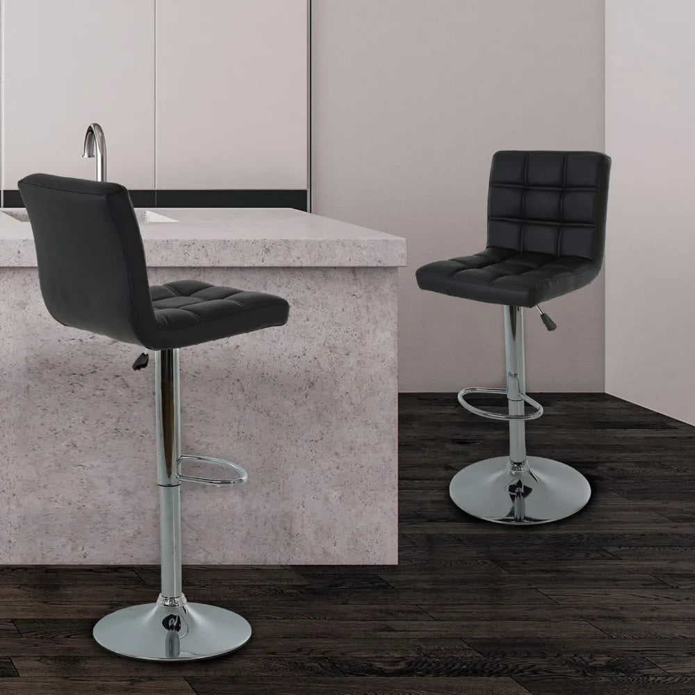 A Set of 2 Adjustable Modern Bar Stools