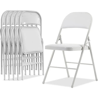 Folding Chairs with Padded Seats for Outdoor & Indoor, Portable Stackable Commercial Seat with Steel Frame