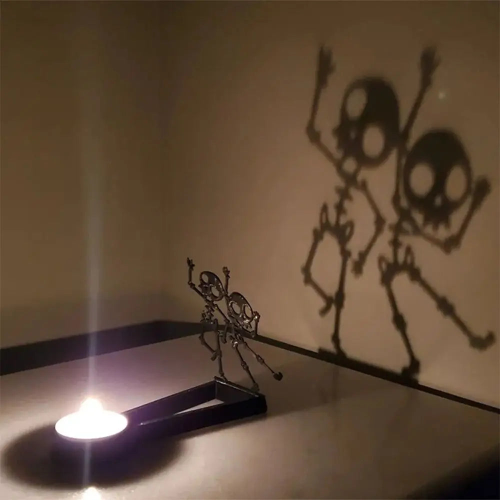 Black Halloween Shadow Projection Candlestick Decoration