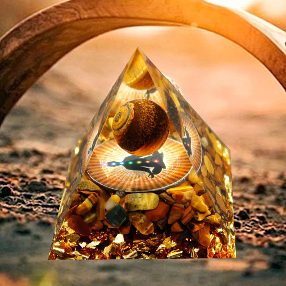 Natural Stone Orgonite Gem Pyramid Crystals