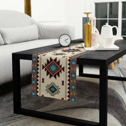 Boho American Indian Style Linen Table Runners