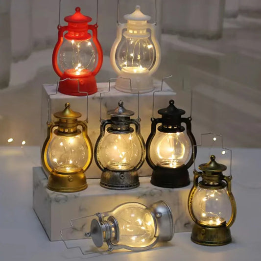 Led Lantern Retro Night Light Decoration Lantern Halloween Vintage Castle Hanging LED Light Retro Hanging Candle Holder Lantern