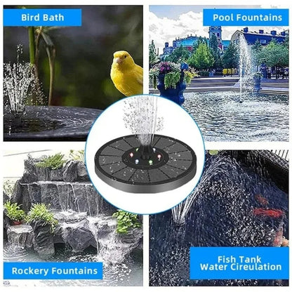 Outdoor Solar Water Fountain Floating Bird Bath Garden Pool Pond Waterfall Fountain Solar Panel Powered Water Pump