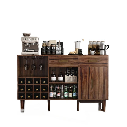 Rustic Liquor Bar Cabinet,Industrial Coffee Wine Cabinet for Liquor and Glasses,Liquor Cabinet with Storage for Home Kitchen