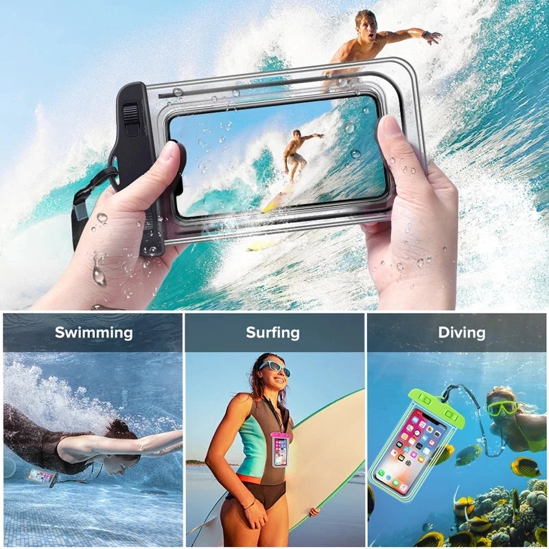 Waterproof Phone Case Swimming Water Proof Bag Universal Underwater Phone Protector Pouch PV Cover for Smartphone