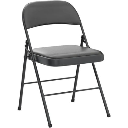 Folding Chairs with Padded Seats for Outdoor & Indoor, Portable Stackable Commercial Seat with Steel Frame