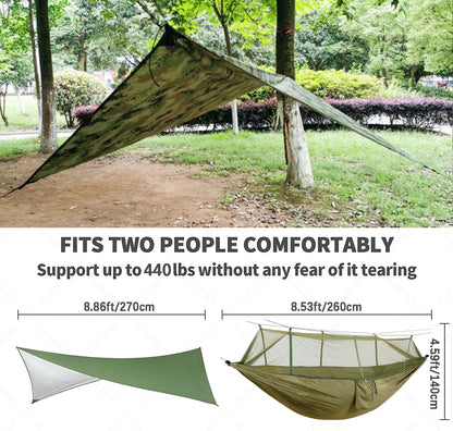 Outdoor Camping Hammock With Mosquito Net And Rain Cover