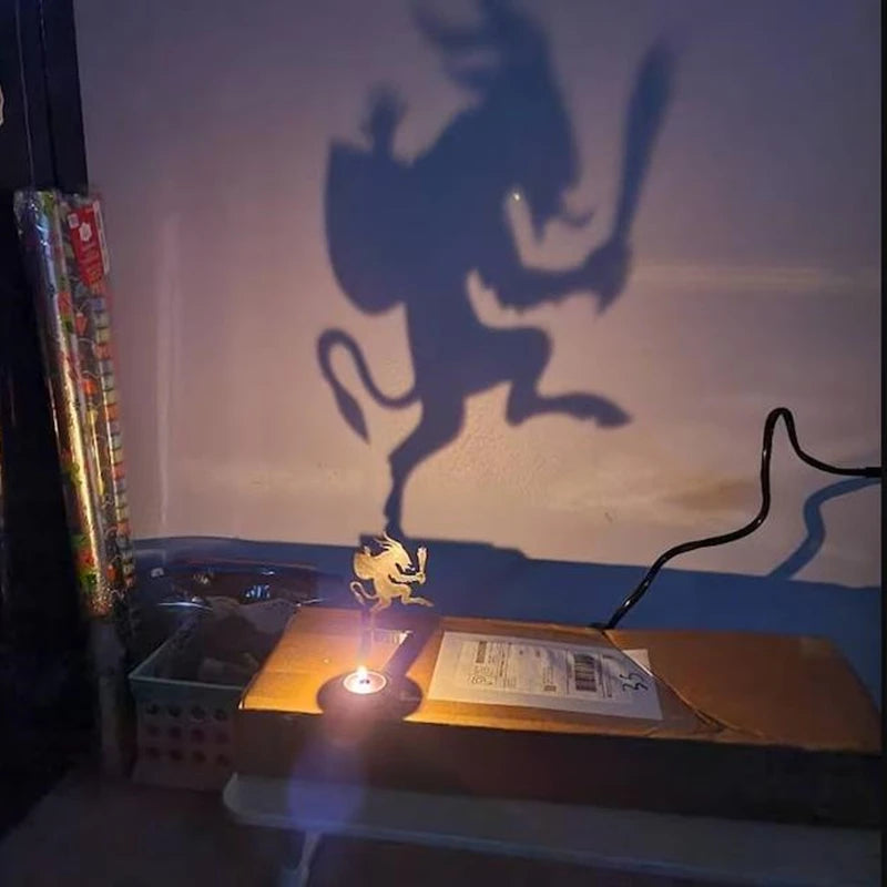 Krampus Shadow Caster Novelty terror Candle Holder Shadow Projectors  Indoor Halloween Decoration