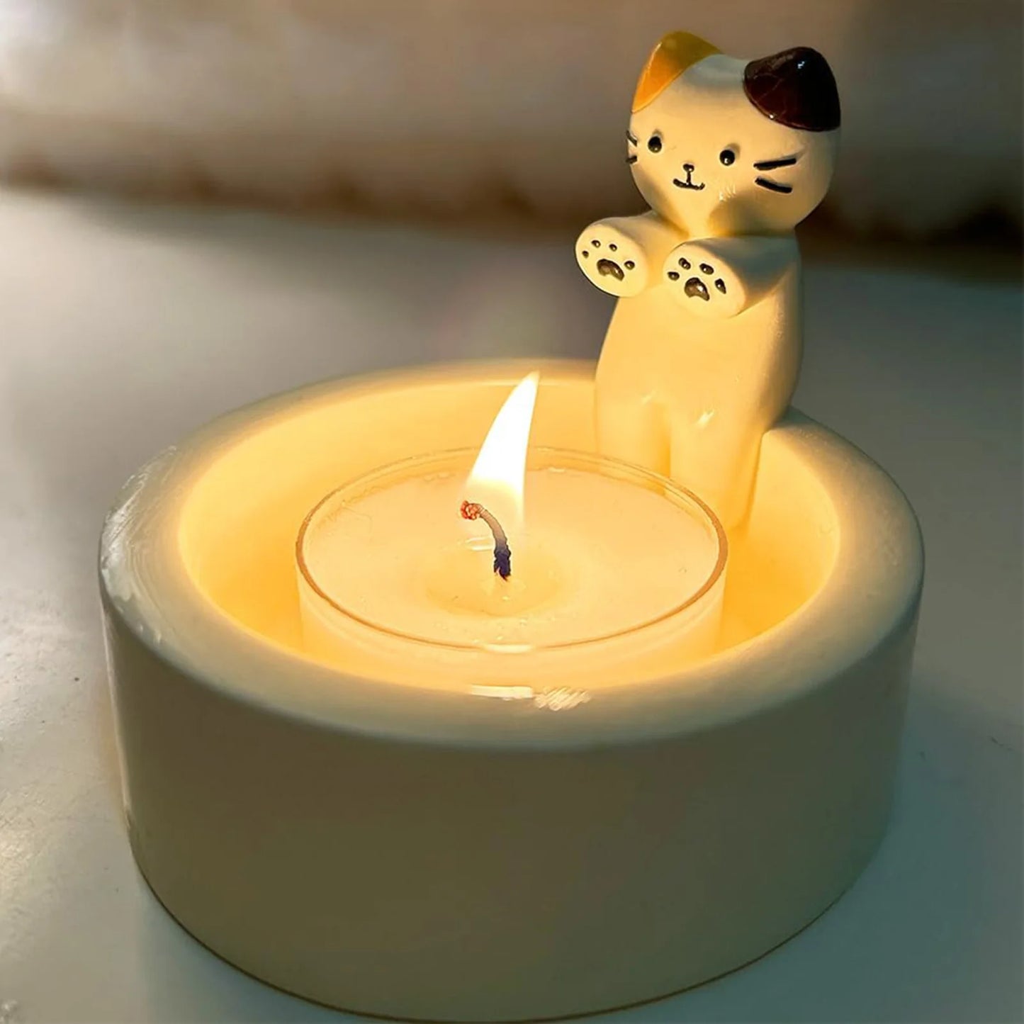 Cute Kitten Candle Holder