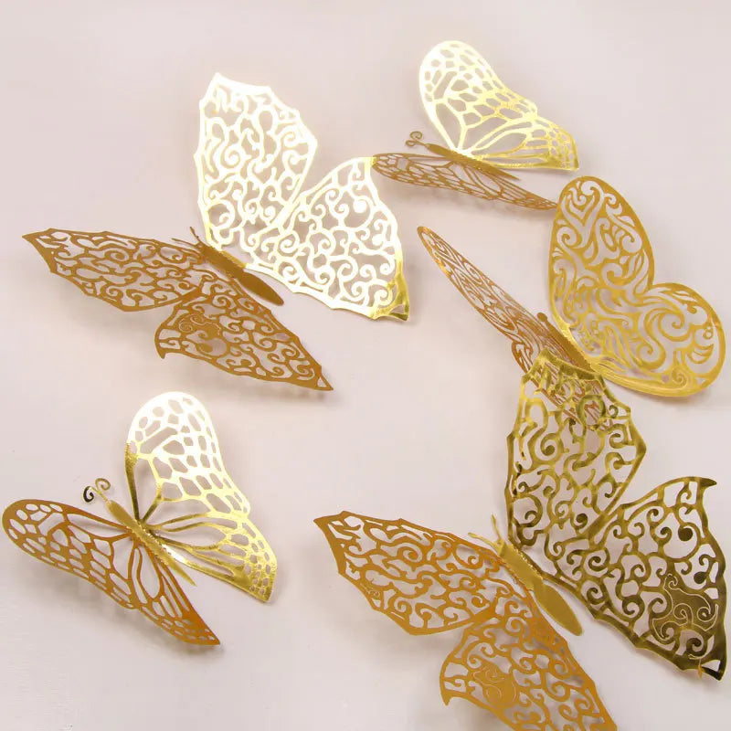 3D Hollow Butterfly Wall Stickers (12 Pcs)