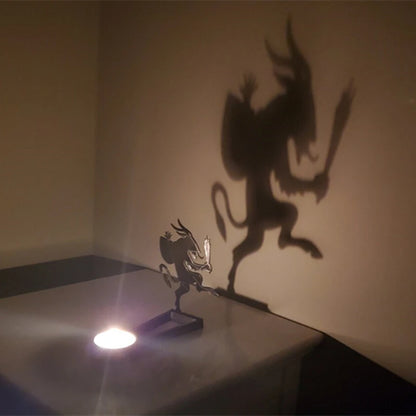 Krampus Shadow Caster Novelty terror Candle Holder Shadow Projectors  Indoor Halloween Decoration