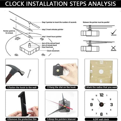 DIY Modern Design Large Wall Clock