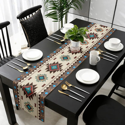 Boho American Indian Style Linen Table Runners