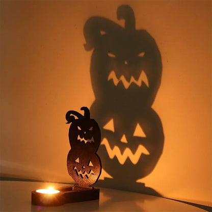 Black Halloween Shadow Projection Candlestick Decoration