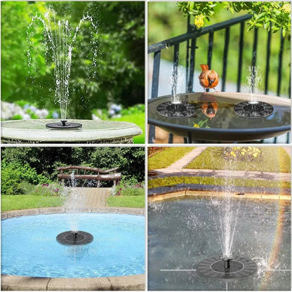 Outdoor Solar Water Fountain Floating Bird Bath Garden Pool Pond Waterfall Fountain Solar Panel Powered Water Pump