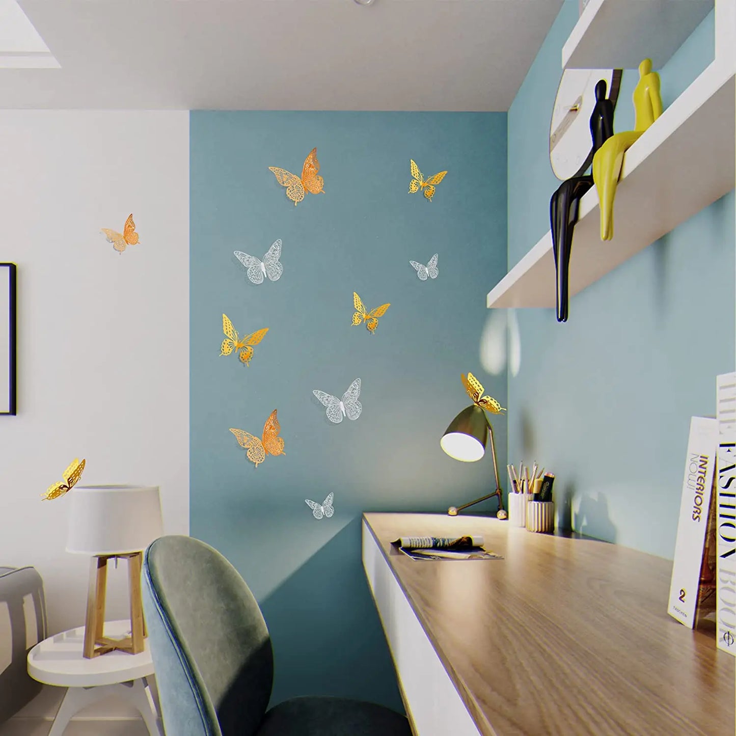 3D Hollow Butterfly Wall Stickers (12 Pcs)