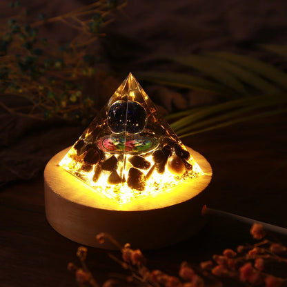 Natural Stone Orgonite Gem Pyramid Crystals