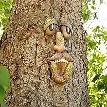 Outdoor Tree Face Statues Old Man Tree Hugger Bark Ghost Face Decoration Funny Yard Art Tree Decor Outdoor Garden Creative Props