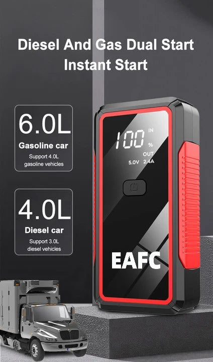 EAFC 600A and 2000A Jump Starter, Power Bank and Portable Charger. Starting Device For 6.0L/4.0L Emergency Car Battery Jump Starter