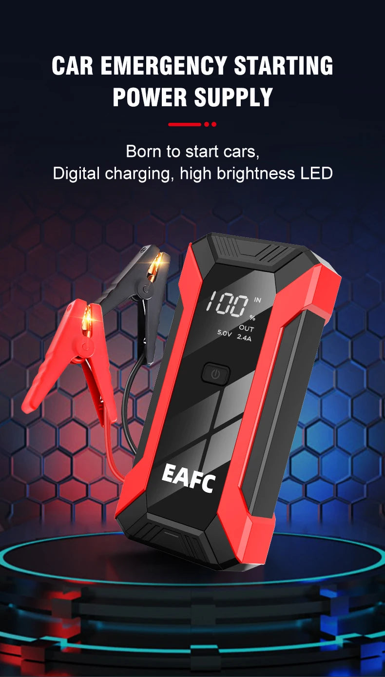 EAFC 600A and 2000A Jump Starter, Power Bank and Portable Charger. Starting Device For 6.0L/4.0L Emergency Car Battery Jump Starter