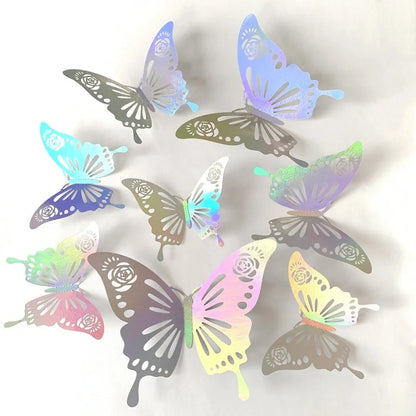 3D Hollow Butterfly Wall Stickers (12 Pcs)