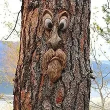 Outdoor Tree Face Statues Old Man Tree Hugger Bark Ghost Face Decoration Funny Yard Art Tree Decor Outdoor Garden Creative Props