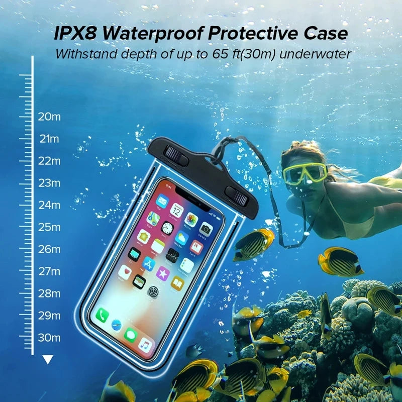 Waterproof Phone Case Swimming Water Proof Bag Universal Underwater Phone Protector Pouch PV Cover for Smartphone