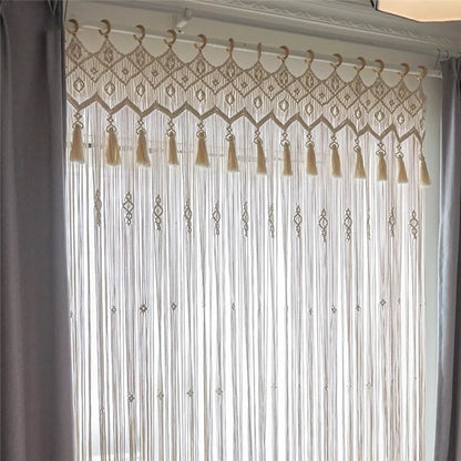 Hand-woven  Macramé Cotton Door Cover, Curtain or Tapestry