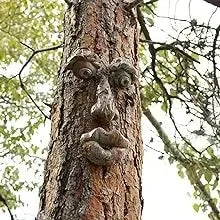 Outdoor Tree Face Statues Old Man Tree Hugger Bark Ghost Face Decoration Funny Yard Art Tree Decor Outdoor Garden Creative Props