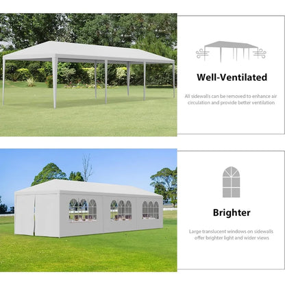 10'x30' Outdoor Canopy Tent with Removable Sidewalls