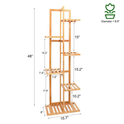 Bamboo 5 / 6  Tier  Plant Stand Rack